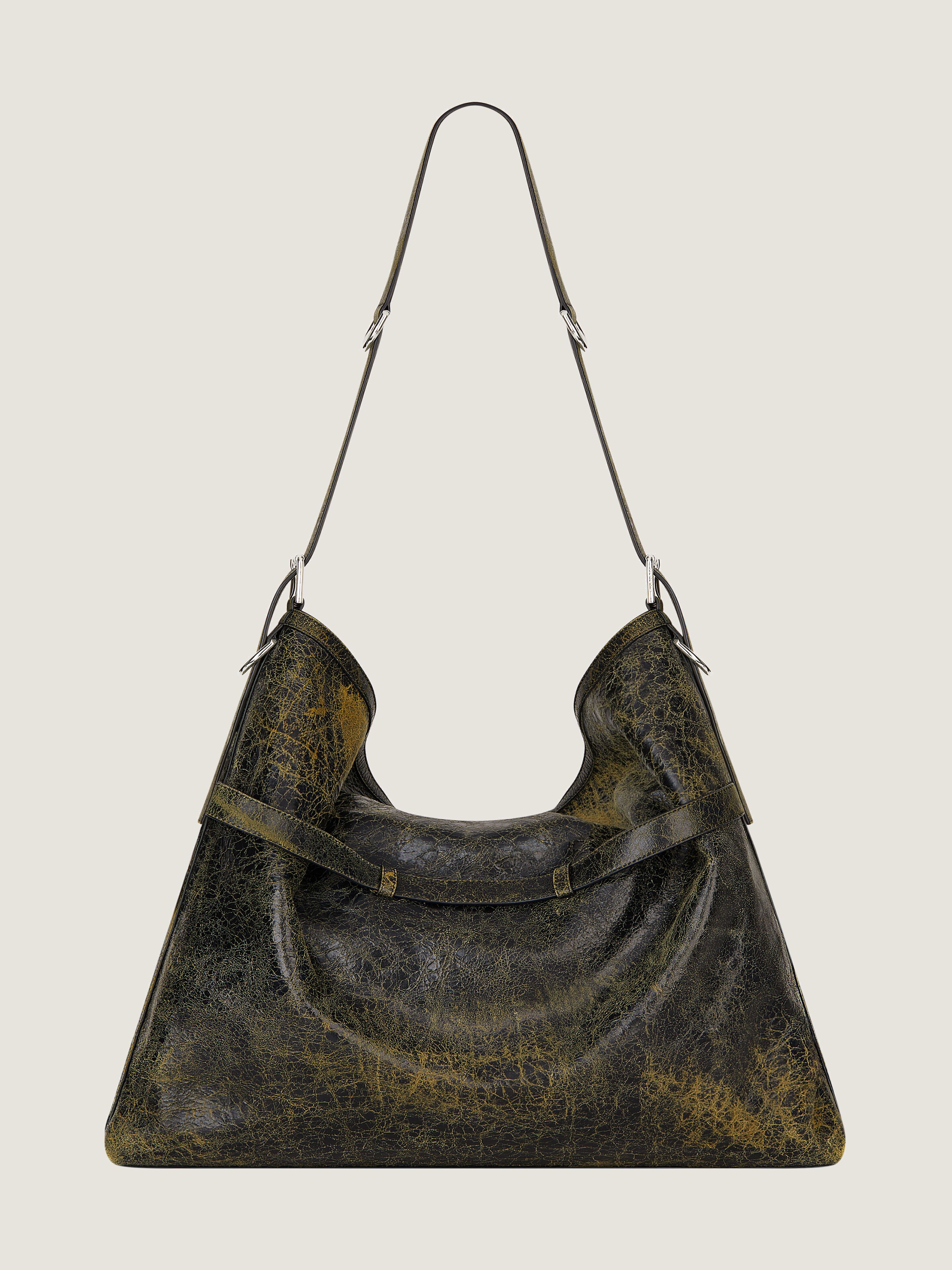 Large Voyou bag in crackled leather